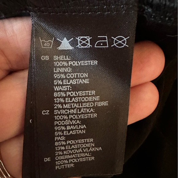 H&M Black Sheer High Side Slit Elastic Waist Pull On Maxi Skirt Size M - Picture 10 of 11